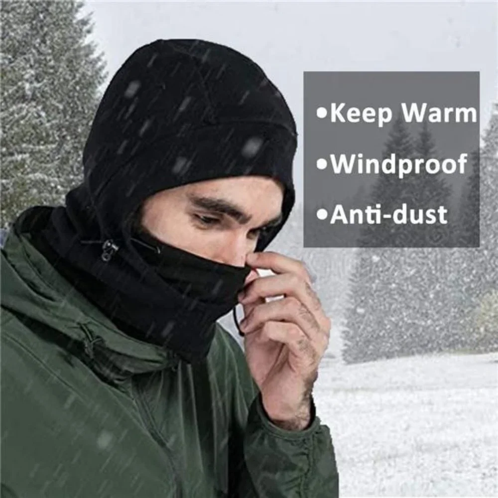 2 Pcs Men's Ski Mask Windproof Warmer Fleece Adjustable Winter Mask